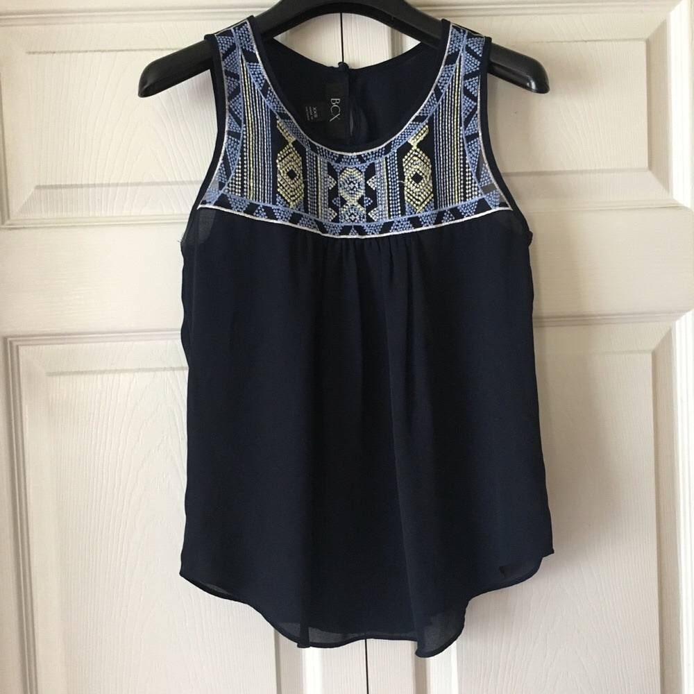 NWOT BCX Women’s Tank Top, Embroidered Sz: XXS